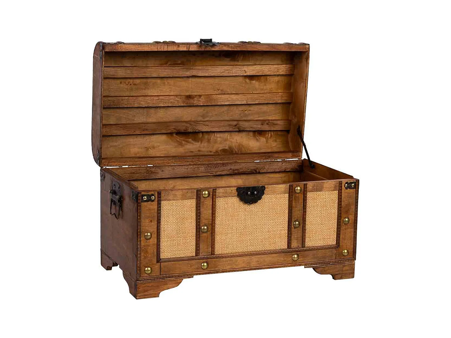 Baú de madeira castanha 60x33x36,5 cm