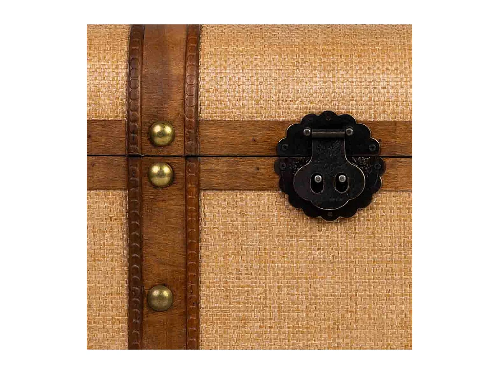 Baú de madeira castanha 60x33x36,5 cm