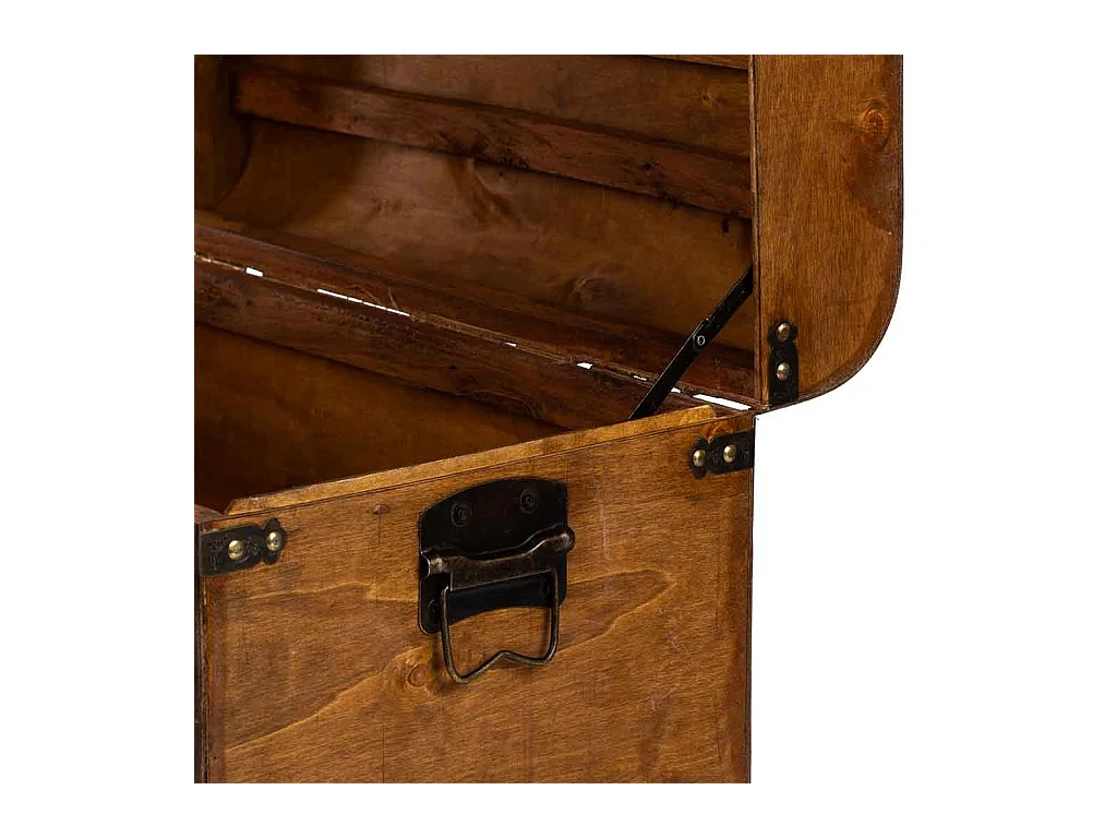 Baú de madeira castanha 60x33x36,5 cm