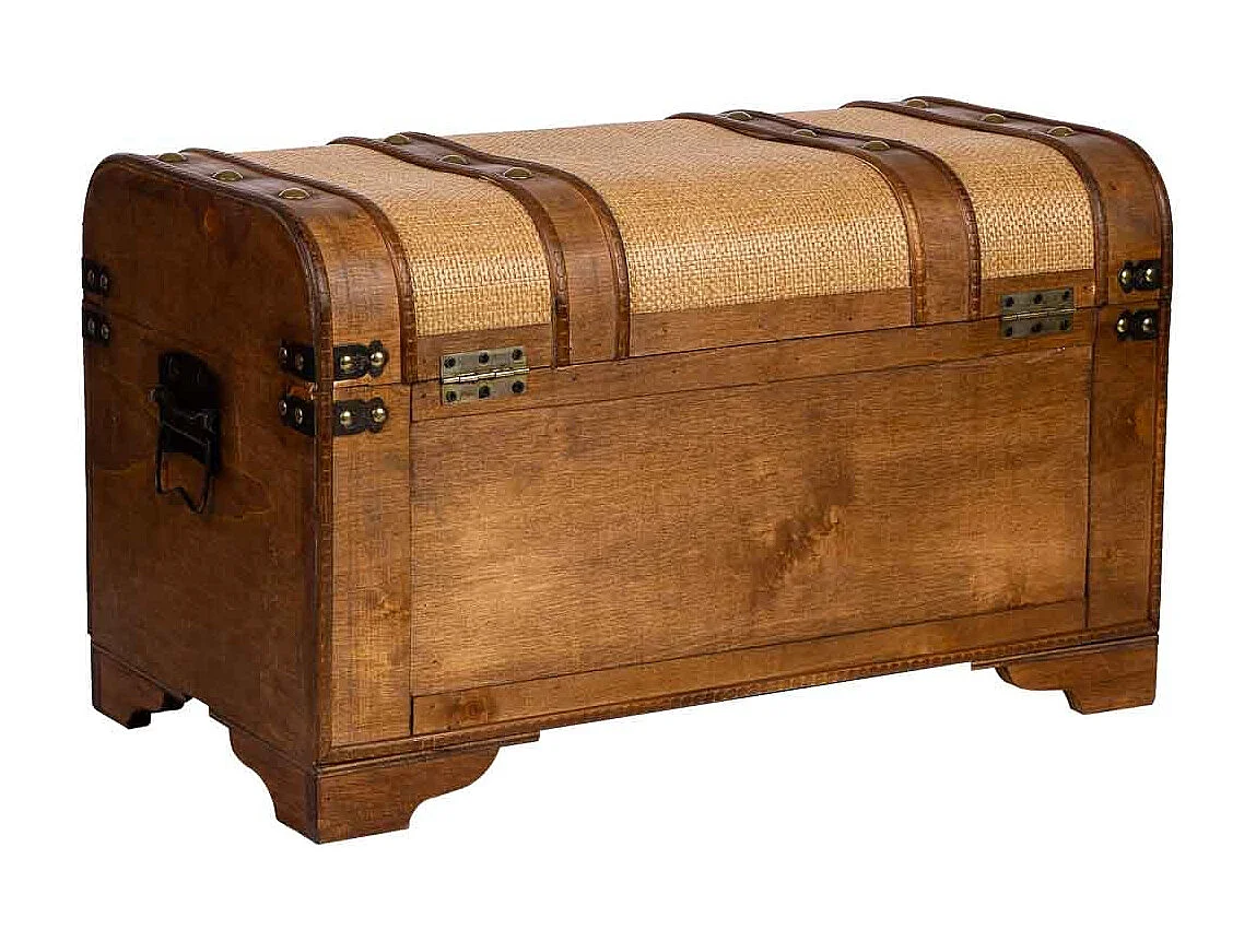 Baú de madeira castanha 60x33x36,5 cm