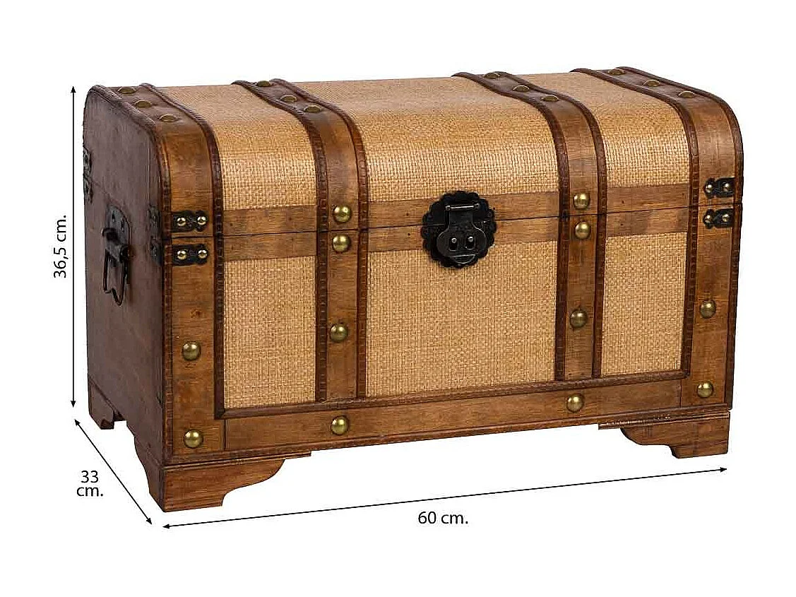 Braune Holztruhe 60x33x36,5