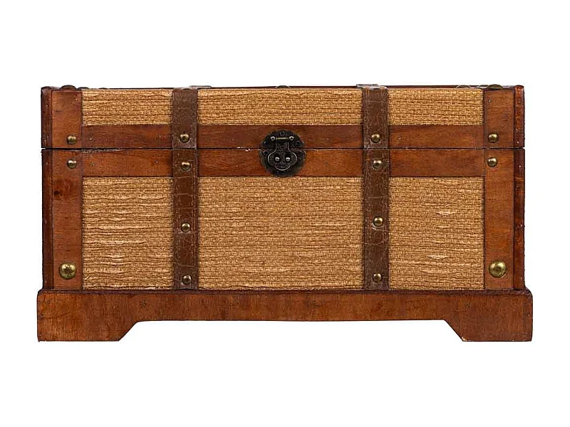 Baú de madeira castanho 43x23x22