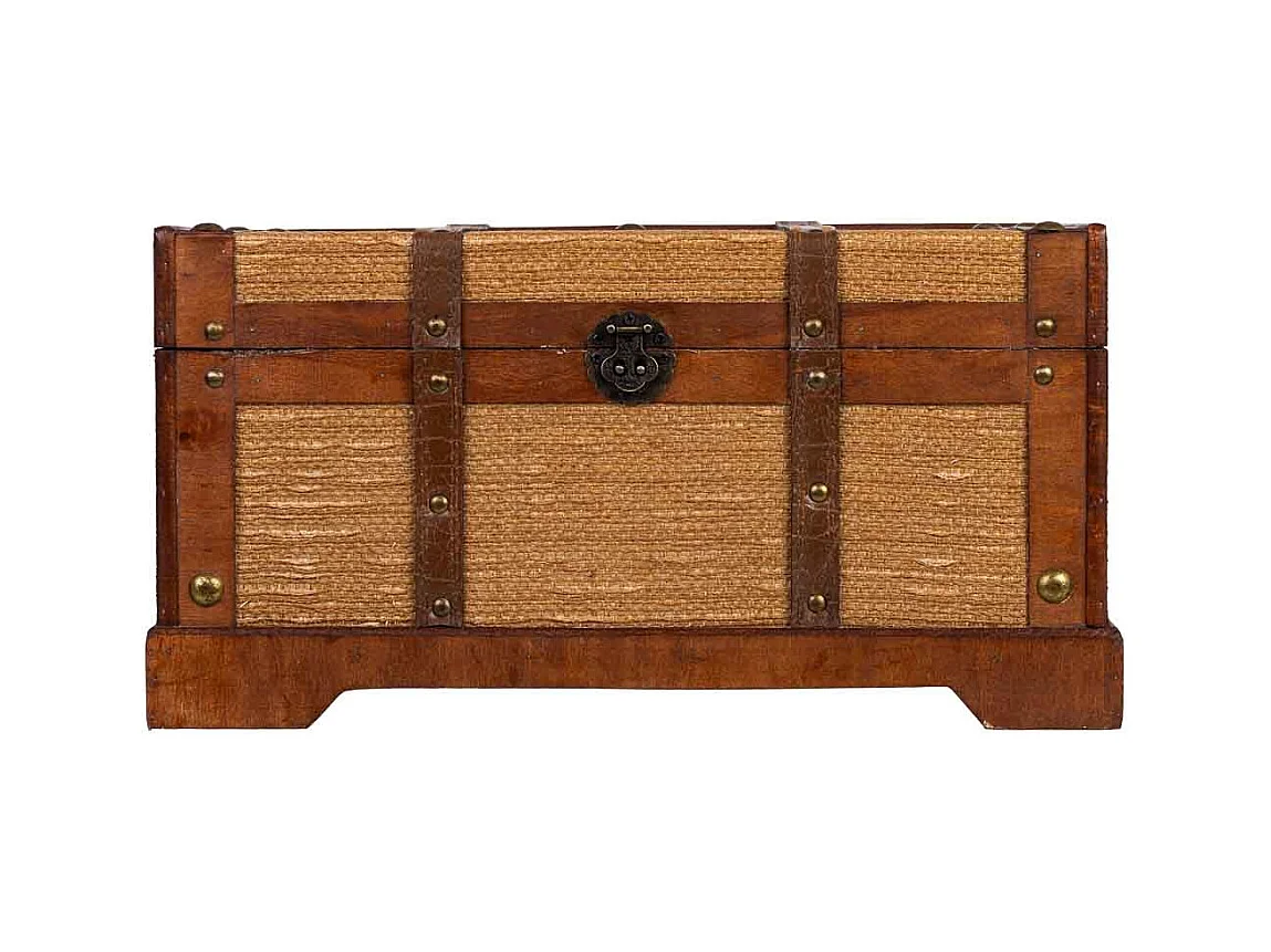 Baú de madeira castanho 43x23x22