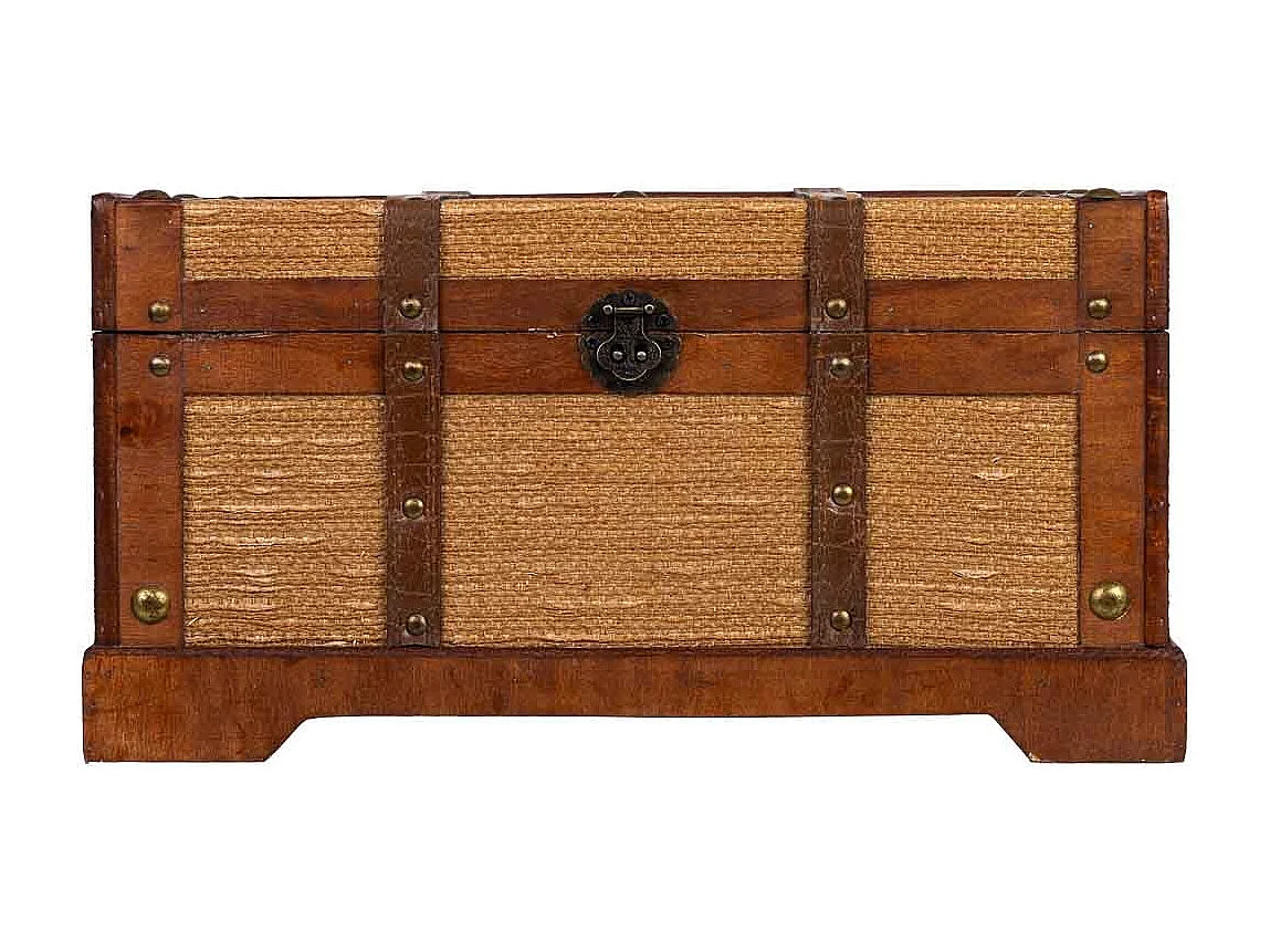 Baú de madeira castanho 43x23x22