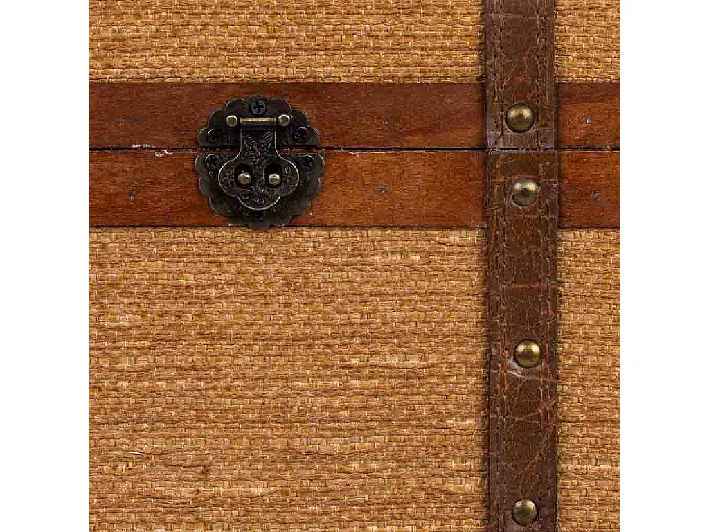 Baú de madeira castanho 43x23x22