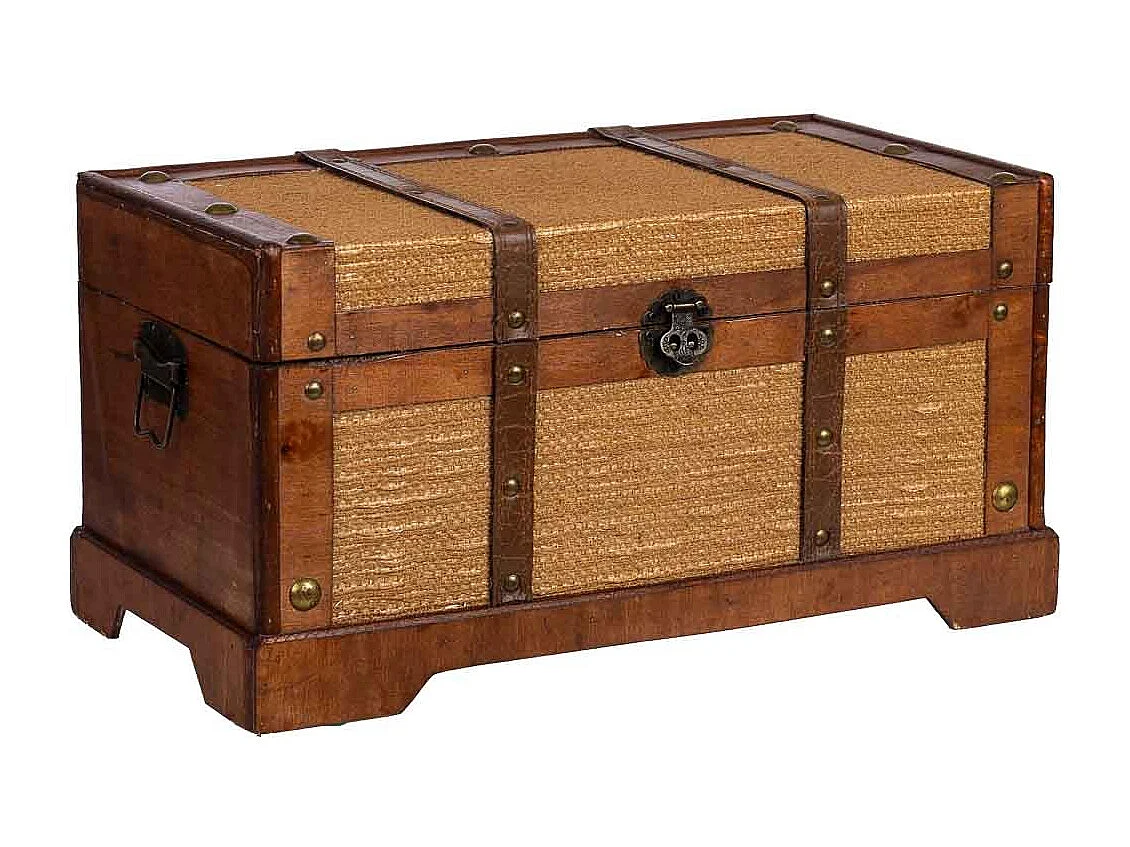 Braune Holztruhe 43x23x22