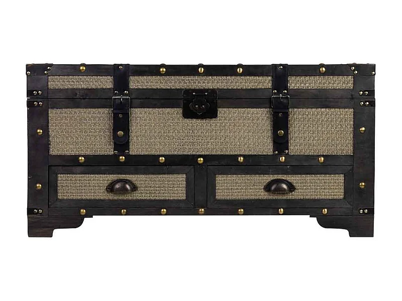 Baú de madeira castanho 90x45x45,5