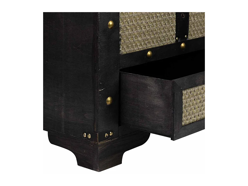 Baú de madeira castanho 90x45x45,5