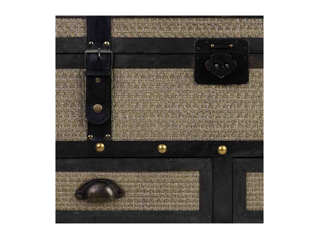 Baú de madeira castanho 90x45x45,5