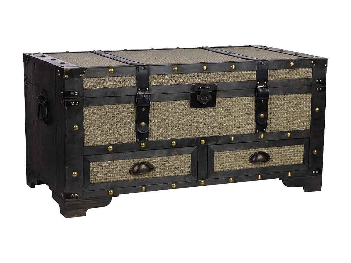 Baúl de madera marrón 90x45x45.5