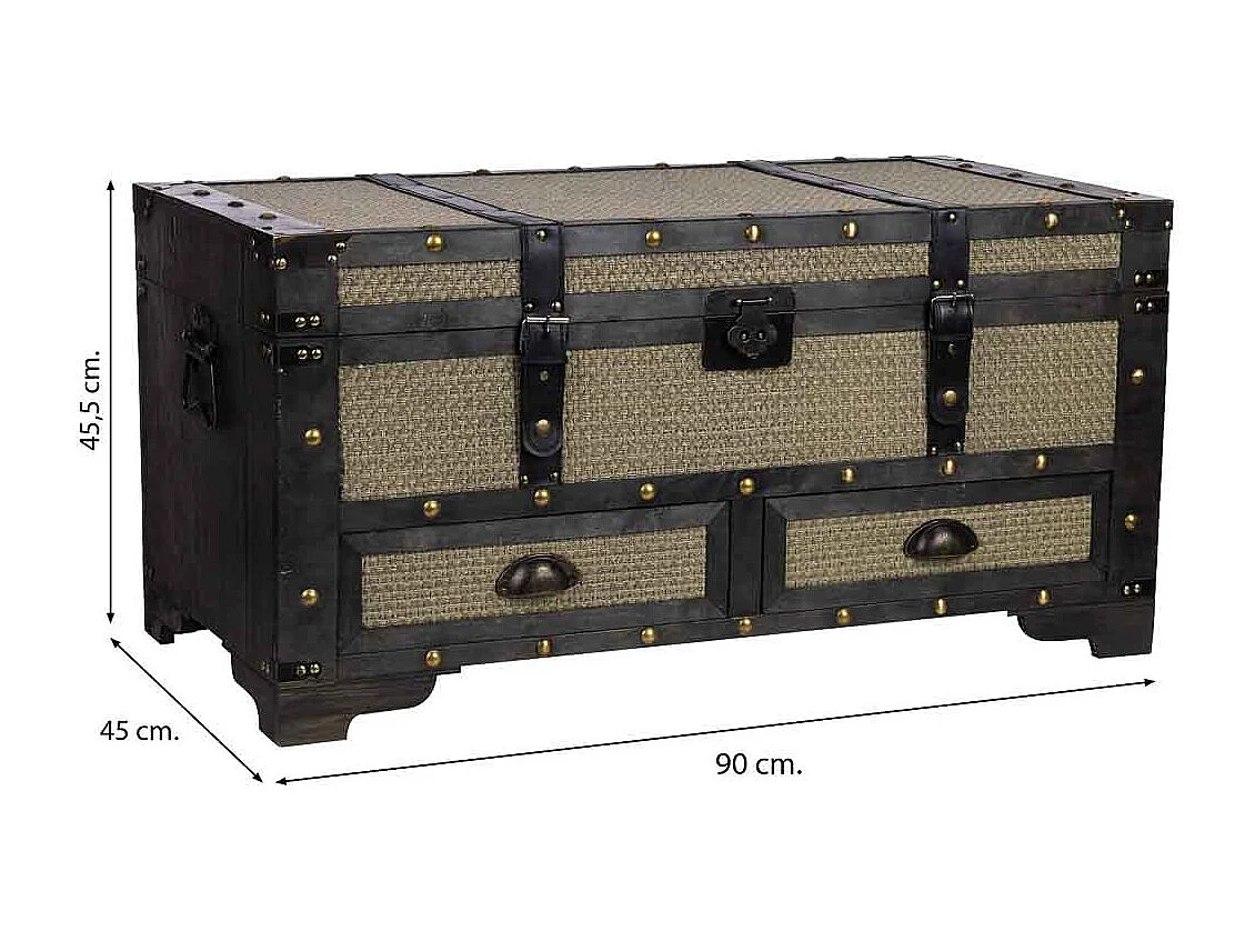 Truhe Holz braun 90x45x45.5h cm