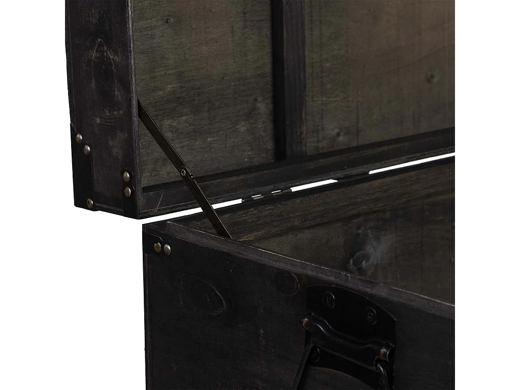 Baú madeira marrom 90x45x45.5h cm
