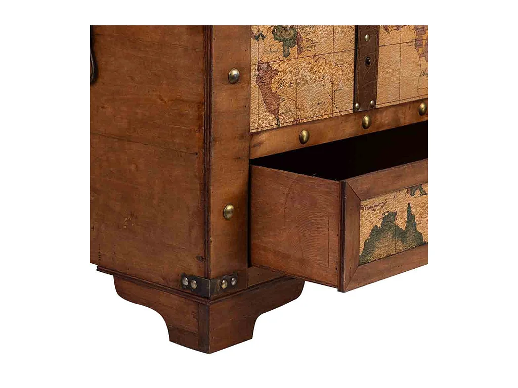 Baúl de madera marrón90x45x45.5