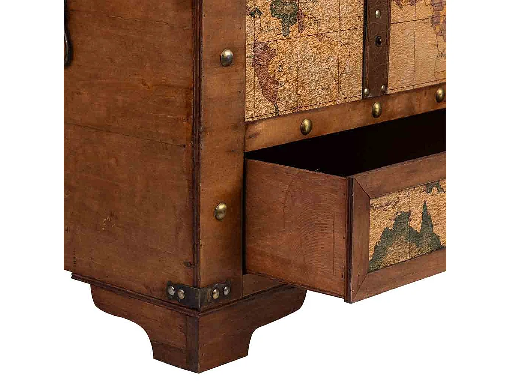 Baúl de madera marrón90x45x45.5