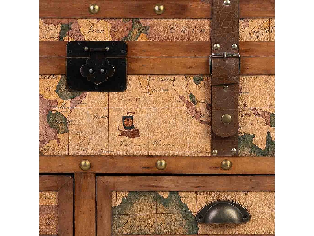 Baúl de madera marrón90x45x45.5