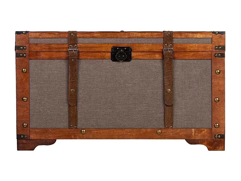 Baú de madeira castanho 80x49x45,5