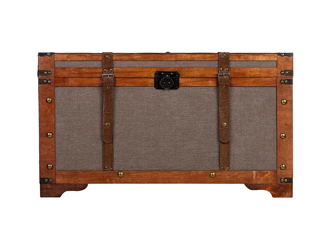 Coffre en bois marron 80x49x45,5