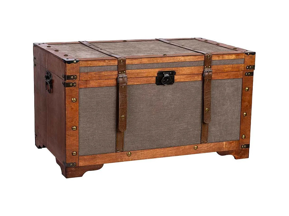 Coffre en bois marron 80x49x45,5