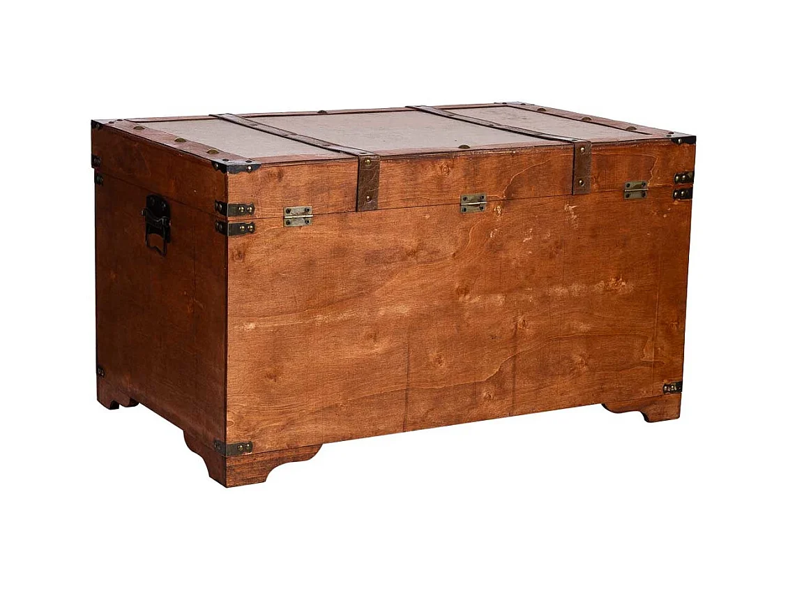 Baúl de madera marrón 80x49x45.5