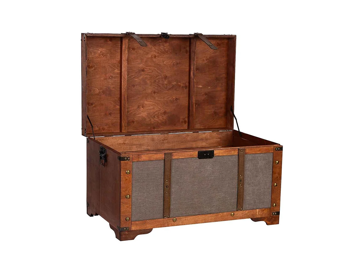 Baúl de madera marrón 80x49x45.5