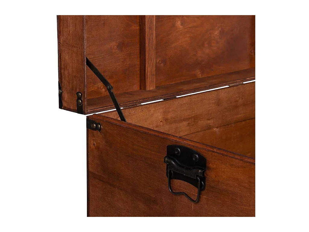 Coffre en bois marron 80x49x45,5