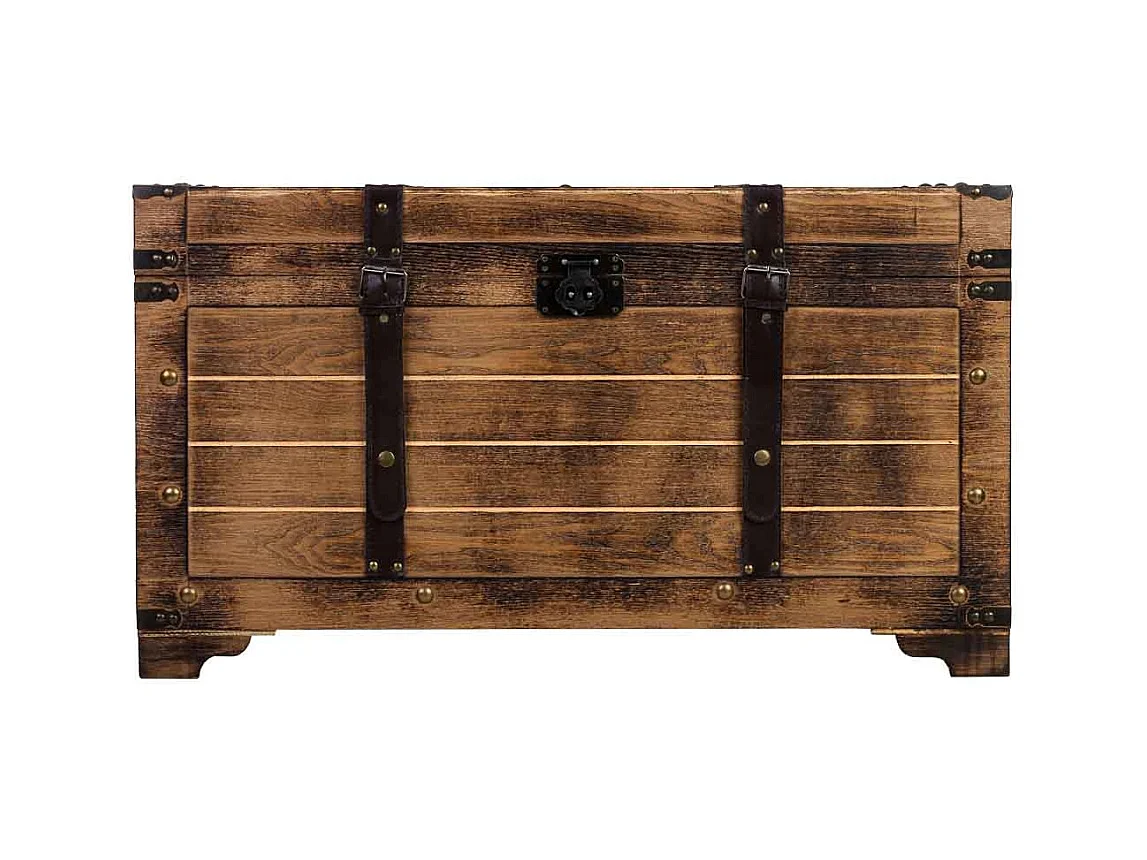 Baúl de madera marrón 80x49x45.5h cm