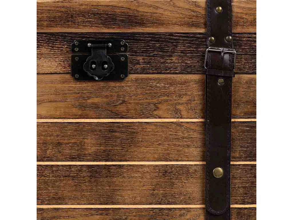 Baúl de madera marrón 80x49x45.5h cm