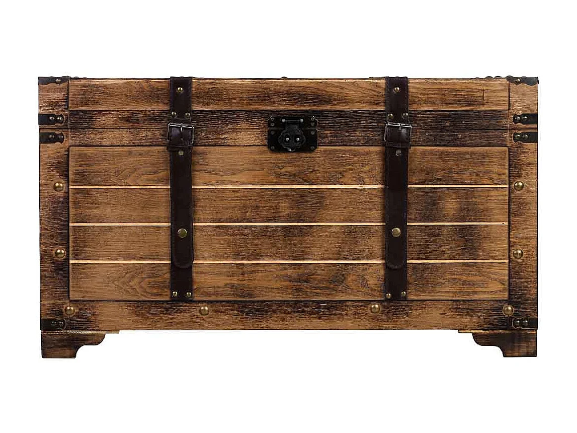 Baúl de madera marrón 80x49x45.5h cm