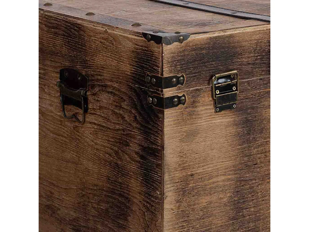 Baúl de madera marrón 80x49x45.5h cm