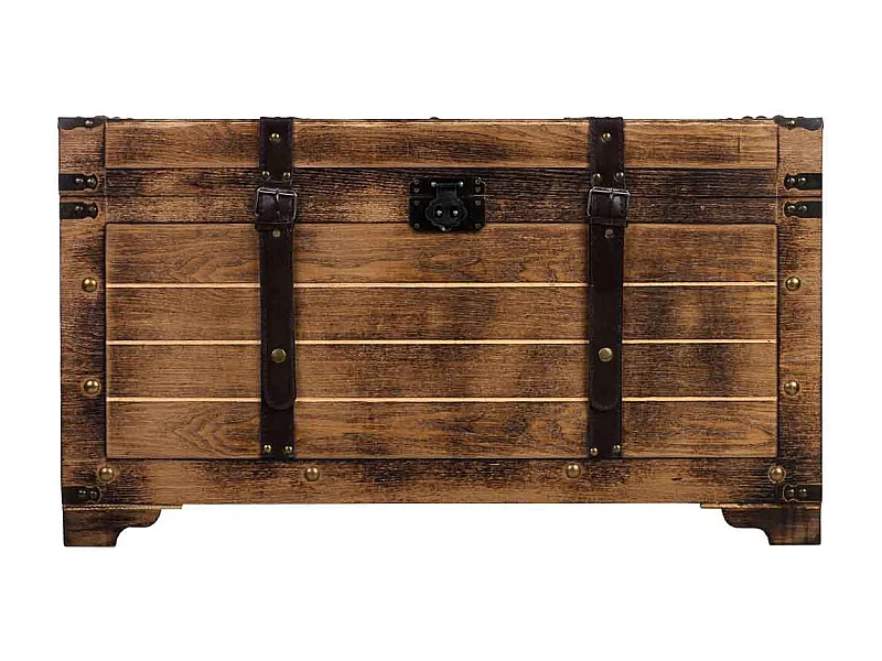 Baúl de madera marrón 80x49x45.5h cm