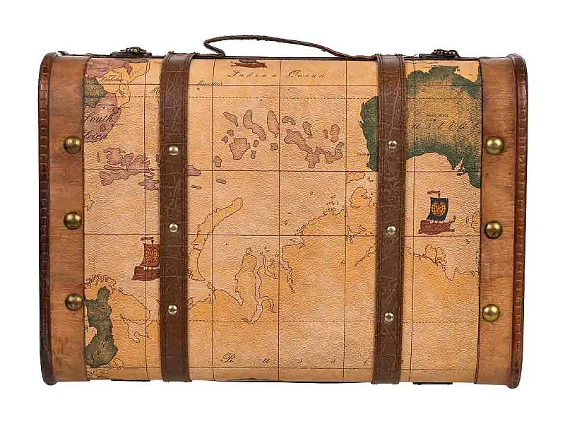 Mala de Madeira Castanha, 43x30x17A cm