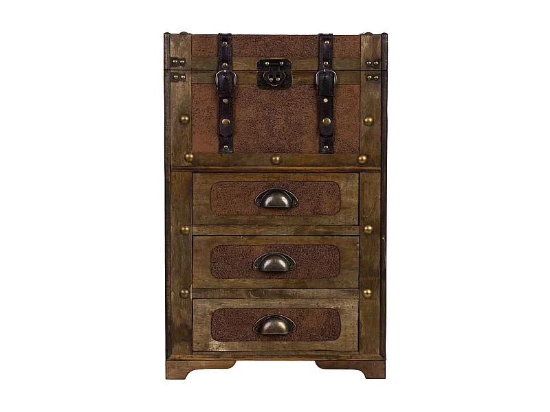 Baúl de madera marrón 41x30x64h cm