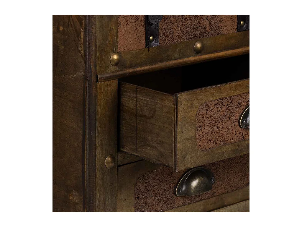 Coffre en bois marron 41x30x64h cm