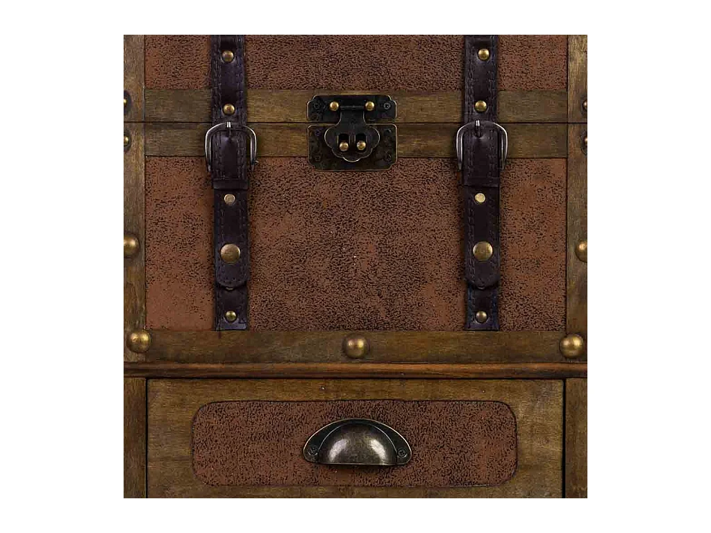 Coffre en bois marron 41x30x64h cm