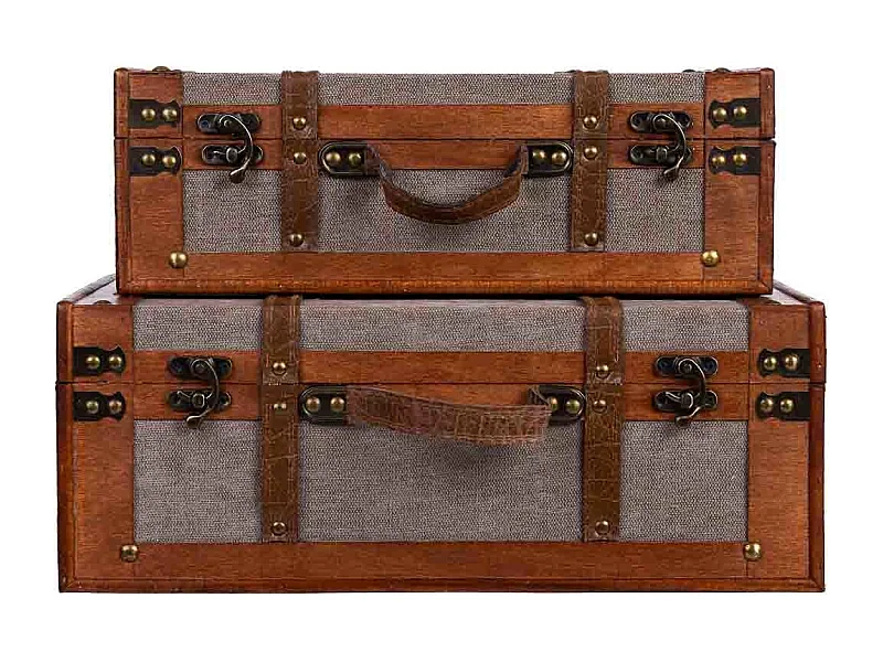 Mala de madeira castanha 45x31x17/40