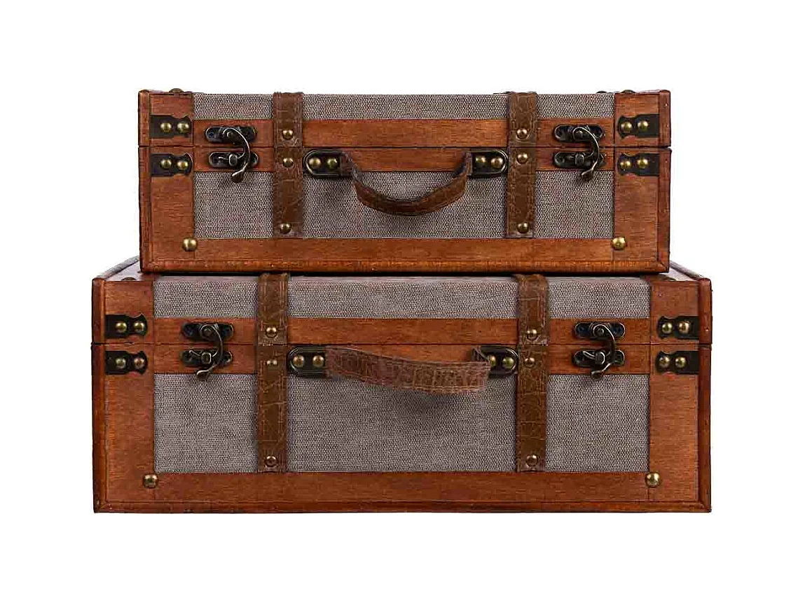 Mala de madeira castanha 45x31x17/40