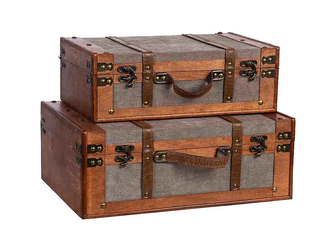 Mala de madeira castanha 45x31x17/40