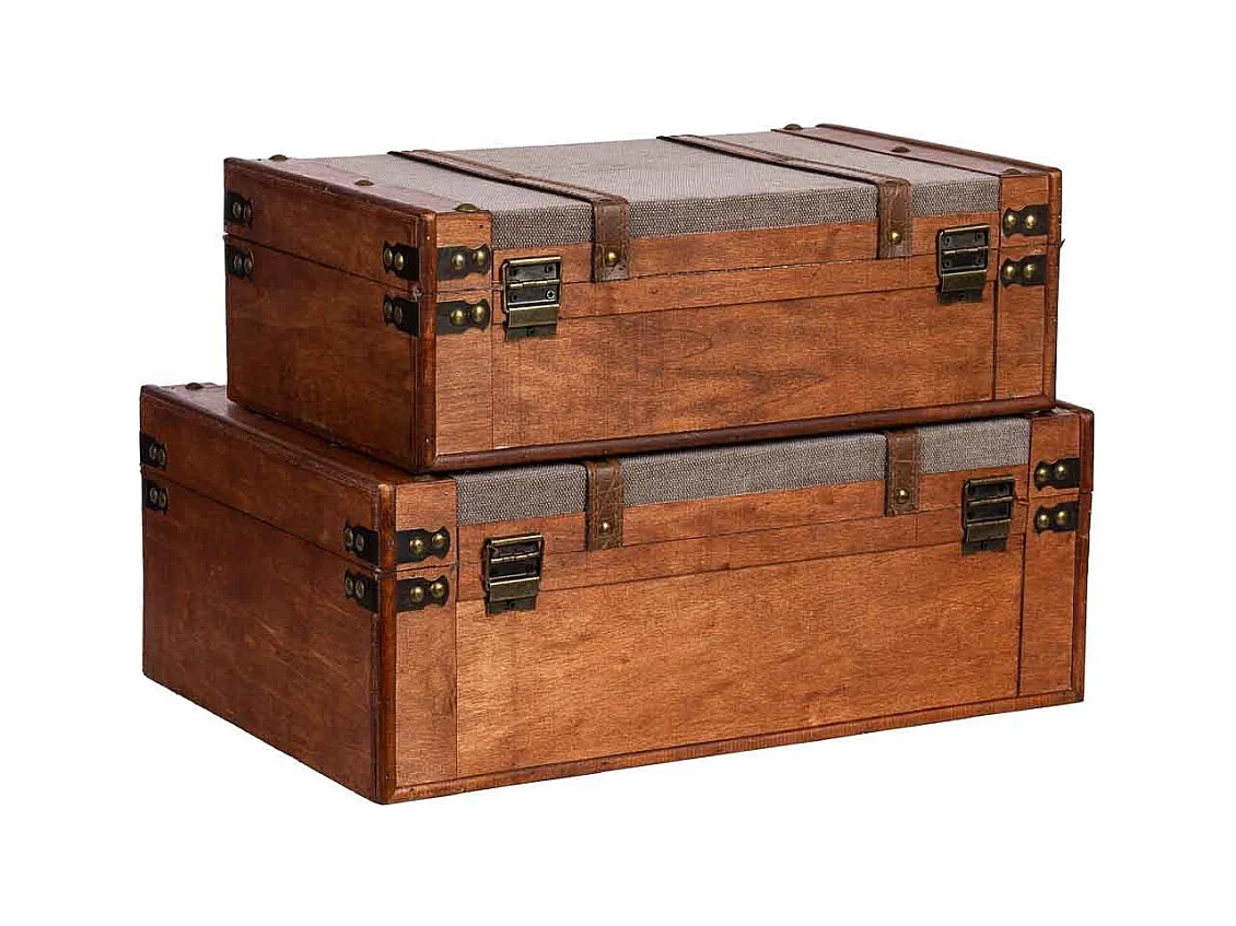 Mala de madeira castanha 45x31x17/40