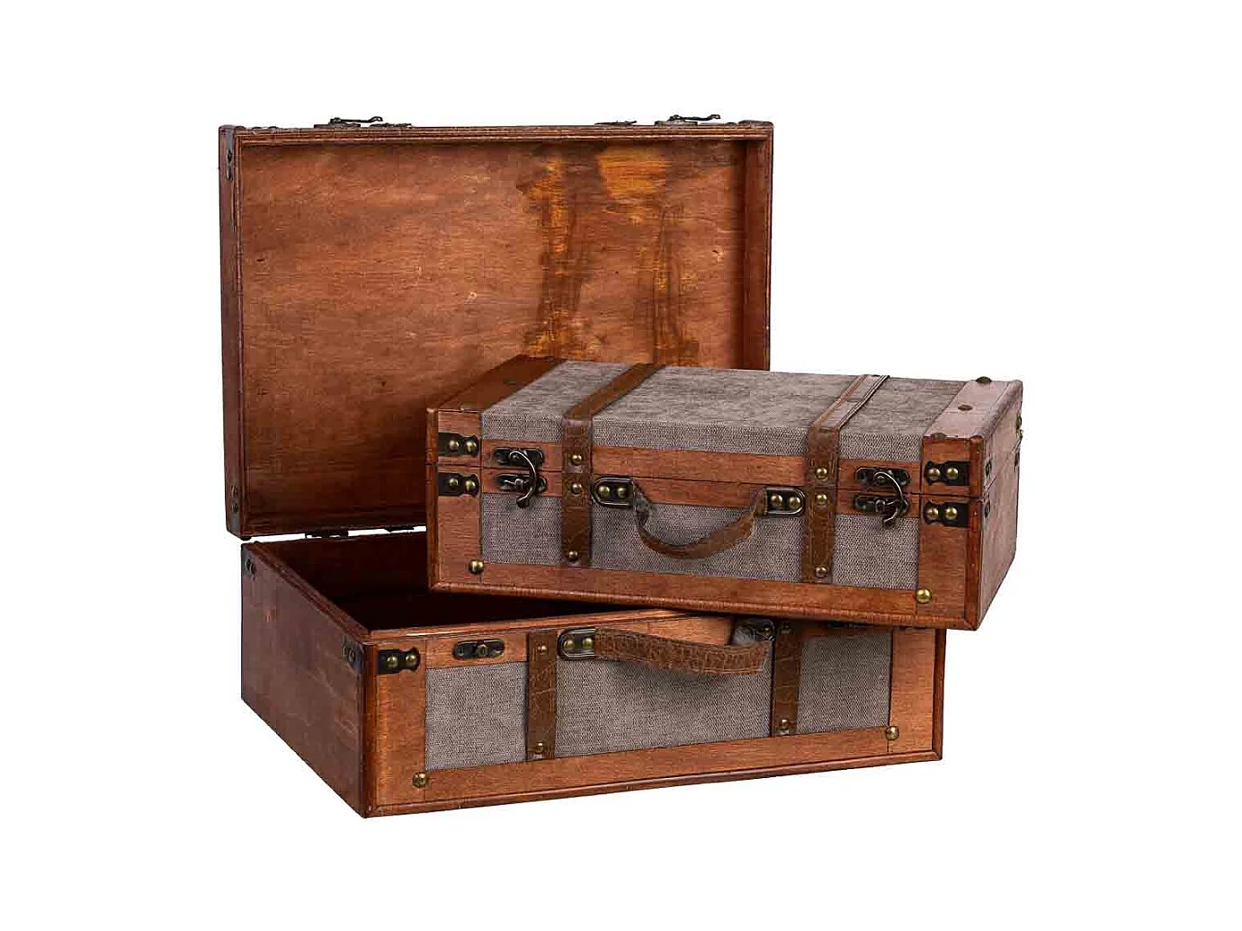 Mala de madeira castanha 45x31x17/40