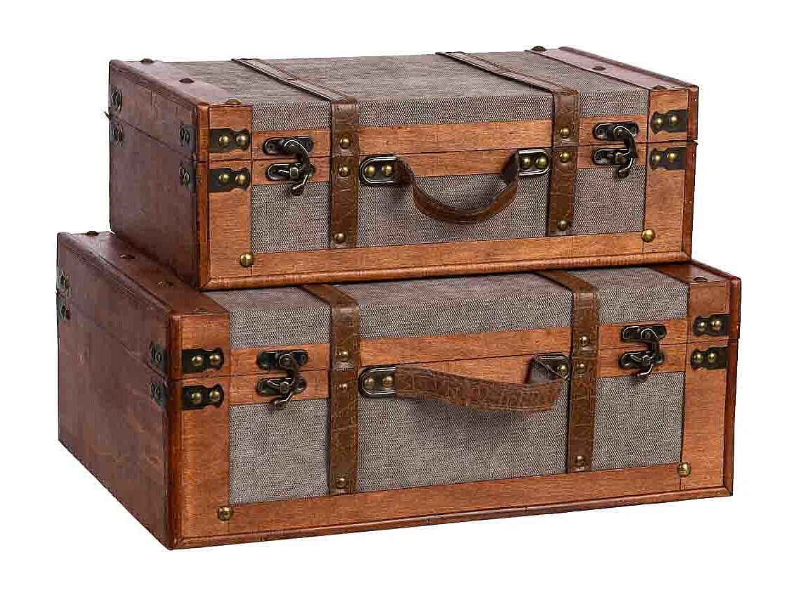 Maleta de madera marrón 45x31x17/40