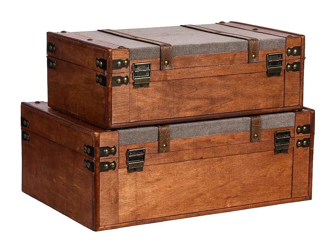 Maleta de madera marrón 45x31x17/40