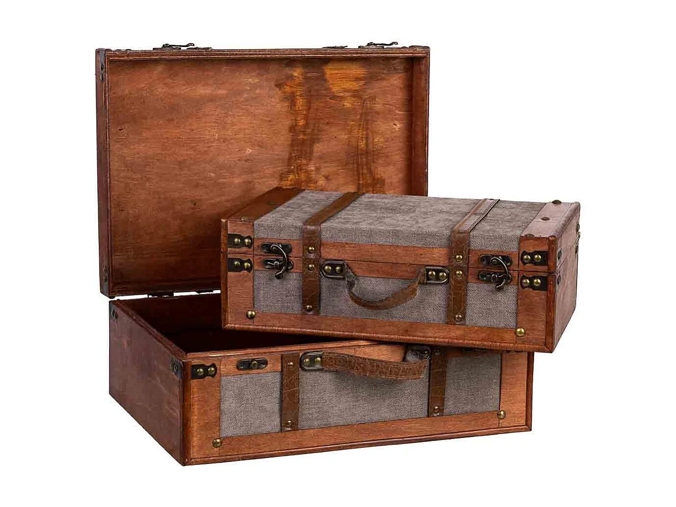 Maleta de madera marrón 45x31x17/40