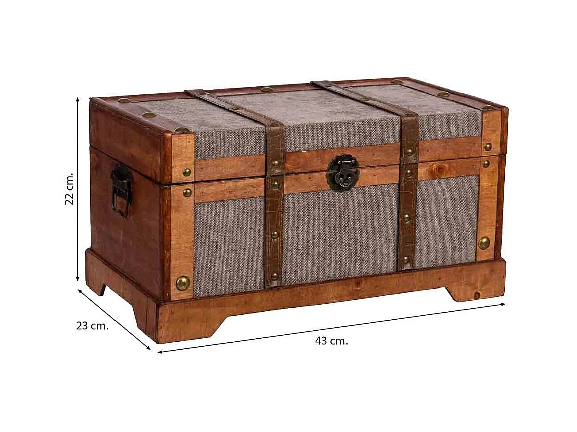 Coffre en bois marron 43x23x22