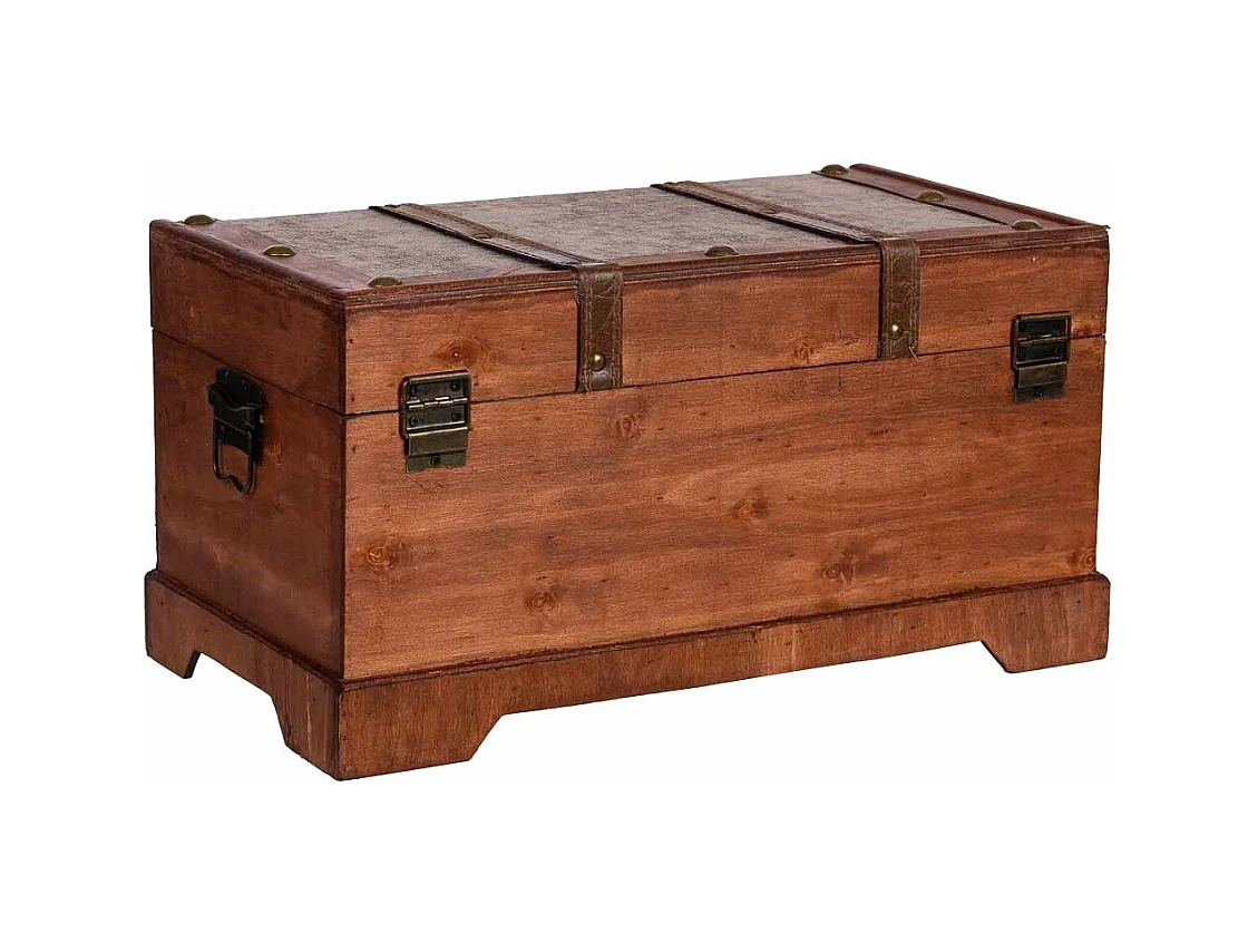 Coffre en bois marron 43x23x22