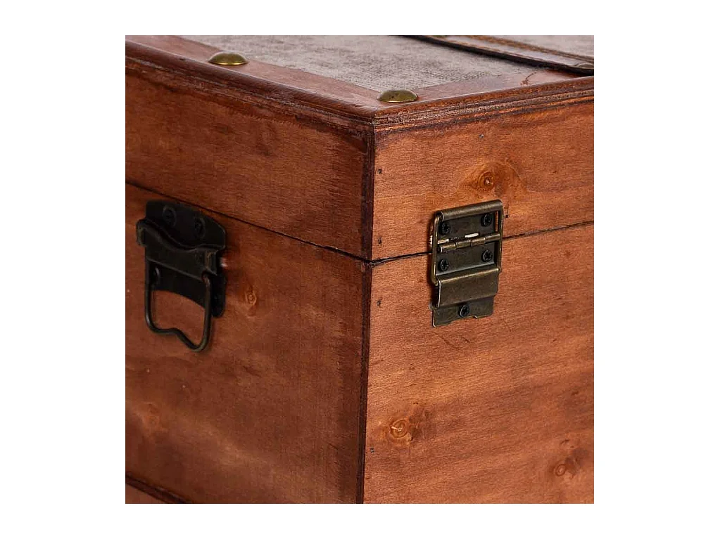 Coffre en bois marron 43x23x22