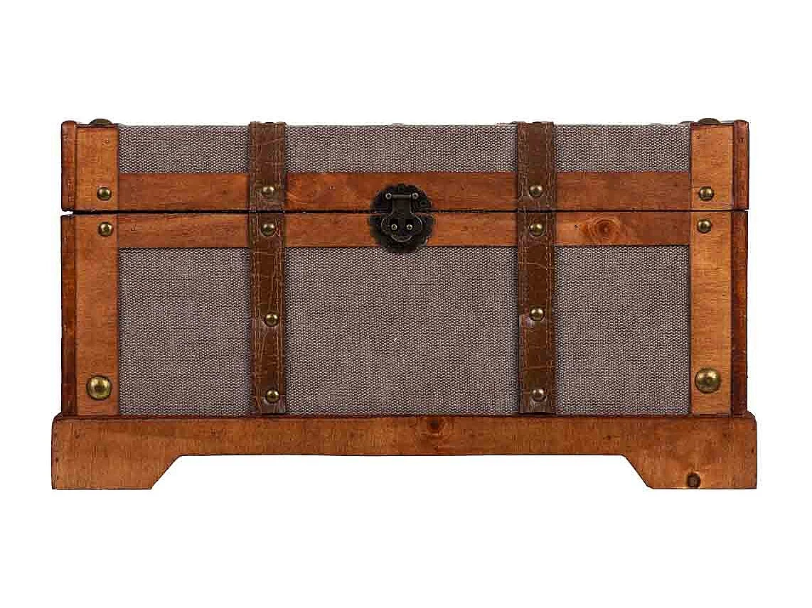 Baú de madeira castanho 43x23x22