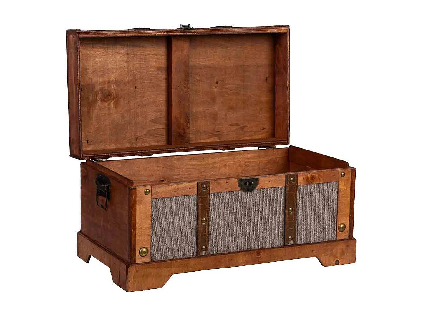 Baú de madeira castanho 43x23x22