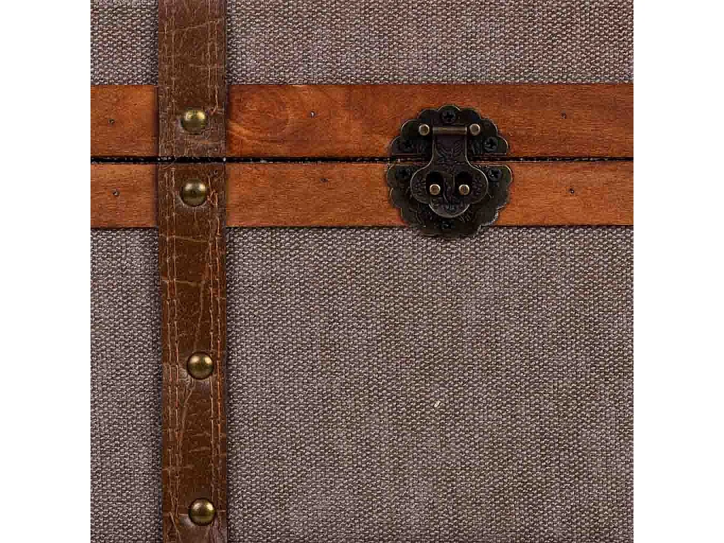 Baú de madeira castanho 43x23x22