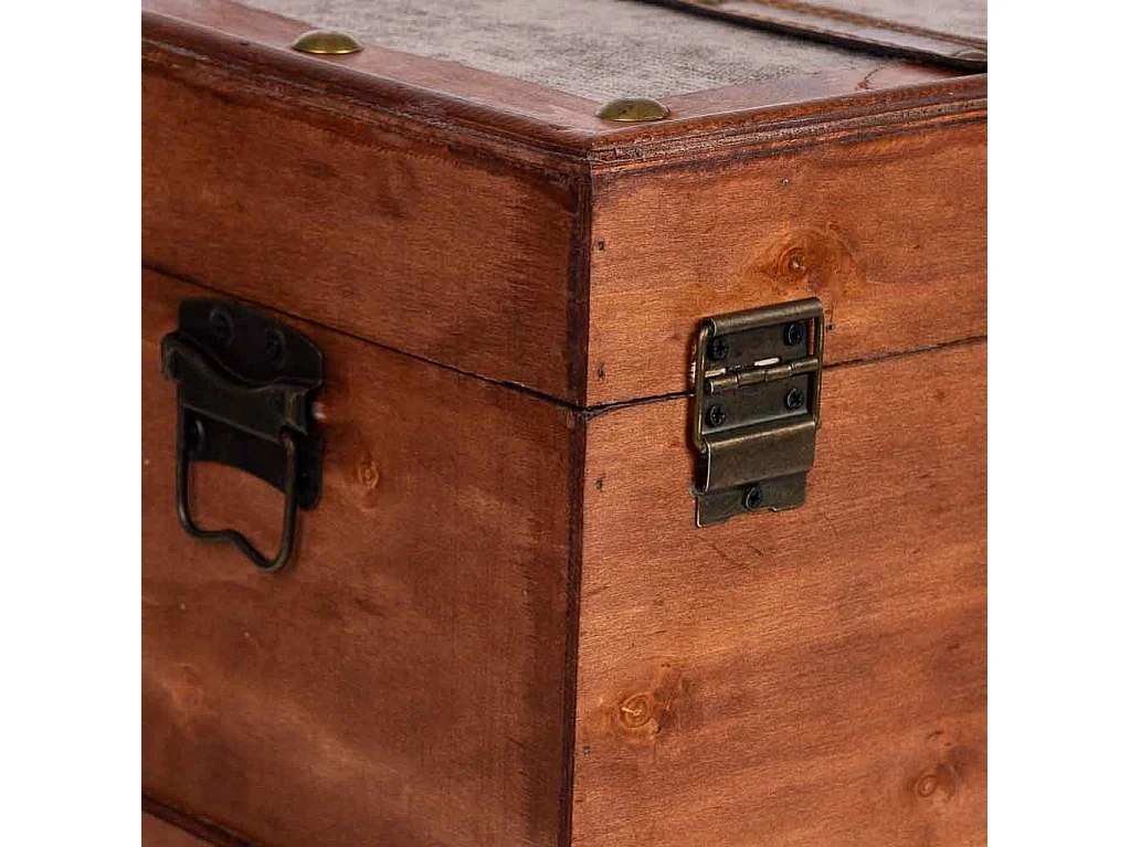 Baú de madeira castanho 43x23x22