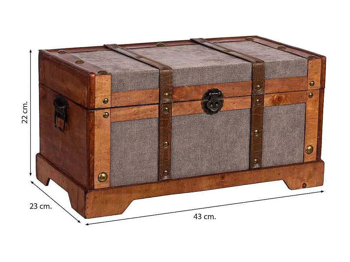 Braune Holztruhe 43x23x22